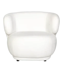 Fauteuil Elton velours blanc cassé M1 78 x 90 cm H 70 cm