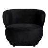 Fauteuil Elton velours noir M1 78 x 90 cm H 70 cm