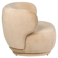 Fauteuil Elton velours taupe 78 x 90 cm H 70 cm