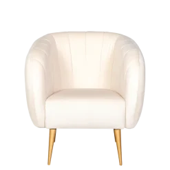 Fauteuil Juliette velours crème M1 78 x 84 cm H 85 cm