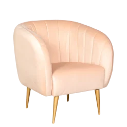 Fauteuil Juliette velours Nude M1 78 x 90 cm H 70 cm