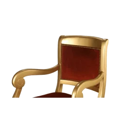 Fauteuil Napoléon III velours rouge