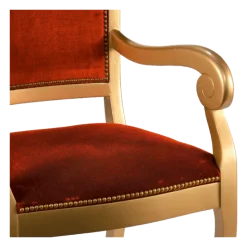Fauteuil Napoléon III velours rouge