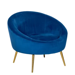 Fauteuil Sofia velours bleu nuit M1 92 x 82 cm H 78 cm