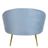 Fauteuil Sofia velours bleu 92 x 82 cm H 78 cm