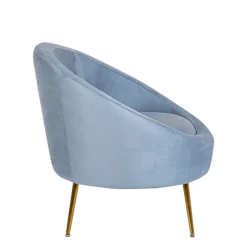 Fauteuil Sofia velours bleu 92 x 82 cm H 78 cm
