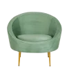 Fauteuil Sofia velours vert 92 x 82 cm H 78 cm