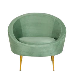 Fauteuil Sofia velours vert 92 x 82 cm H 78 cm