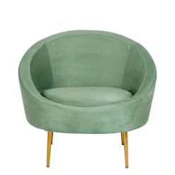 Fauteuil Sofia velours vert 92 x 82 cm H 78 cm