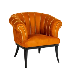 Fauteuil Tulipe velours 85 x 80 cm H 74 cm