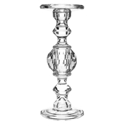 Lot de 3 bougeoirs en verre H 22 cm - 29,9 cm - 34,5 cm