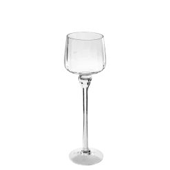 Lot de 3 bougeoirs en verre transparents sur pied H 30-38-46 cm