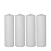 Lot de 4 bougies blanches cylindre Ø 6 cm H 20 cm