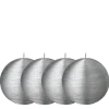Lot de 4 bougies boule argent brossée Ø 10 cm