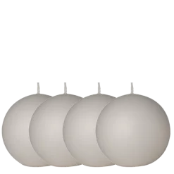 Lot de 4 bougies boule blanche Ø 10 cm