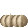 Lot de 4 bougies boule or brossée Ø 10 cm