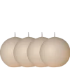Lot de 4 bougies boule satinée ivoire Ø 10 cm