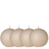 Lot de 4 bougies boule satinée ivoire Ø 8 cm