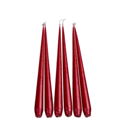 Lot de 6 bougies effilées cassis H 32 cm