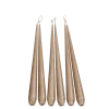 Lot de 6 bougies effilées taupe H 32 cm