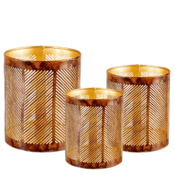 Lot de 3 photophores Filo H 12 / 10 / 8 cm