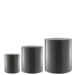 Lot de 3 réhausses cylindre Strass anthracite