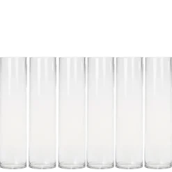 Lot de 6 vases cylindriques en verre Ø 10 cm H 40 cm