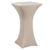 Mange-debout acier carré houssé beige 60 x 60 cm H 111 cm