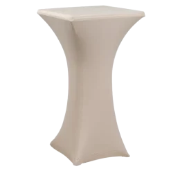 Mange-debout acier carré houssé beige 60 x 60 cm H 111 cm
