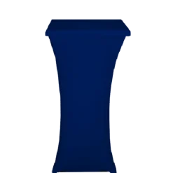 Mange-debout acier carré houssé bleu 60 x 60 cm H 111 cm