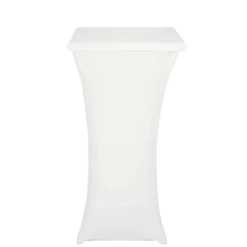 Mange-debout acier carré houssé blanc 60 x 60 cm H 111 cm