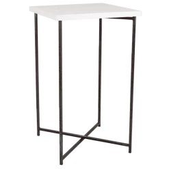Mange-debout croisé acier plateau blanc 65 x 65 cm H 110 cm