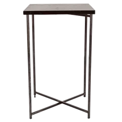 Mange-debout croisé acier plateau noir 65 x 65 cm H 110 cm