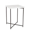 Mange-debout croisé acier plateau blanc 65 x 65 cm H 90 cm