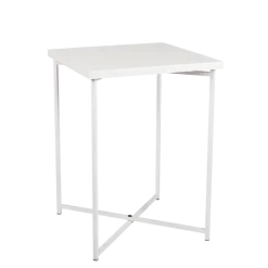 Mange-debout croisé blanc plateau blanc 65 x 65 cm H 90 cm