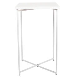 Mange-debout croisé blanc plateau blanc 65 x 65 cm H 110 cm