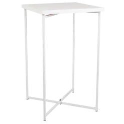 Mange-debout croisé blanc plateau blanc 65 x 65 cm H 110 cm