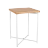 Mange-debout croisé blanc plateau bois 65 x 65 cm H 90 cm