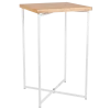 Mange-debout croisé blanc plateau bois 65 x 65 cm H 110 cm