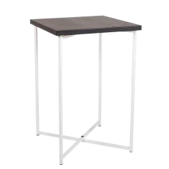 Mange-debout croisé blanc plateau noir 65 x 65 cm H 100 cm