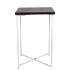 Mange-debout croisé blanc plateau noir 65 x 65 cm H 100 cm