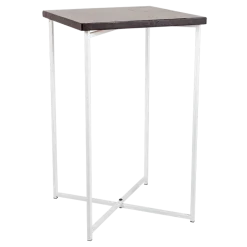 Mange-debout croisé blanc plateau noir 65 x 65 cm H 110 cm
