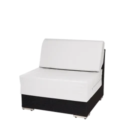 Module central Lounge tressé gris 80 x 80 cm H 67 cm