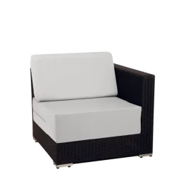 Module d'angle de mobilier lounge tressé gris 80 x 80 cm H 67 cm