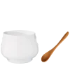 Moutardier blanc Ø 5 cm H 6,5 cm et sa cuillère