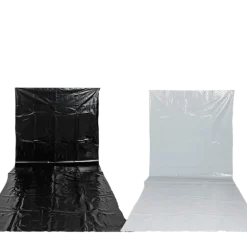 M² polyane noir/blanc ignifugé, avec pose ; 3 m de large