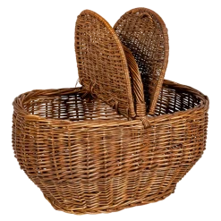 Panier de Pique-nique Vintage en osier 50 x 28 cm H 43 cm