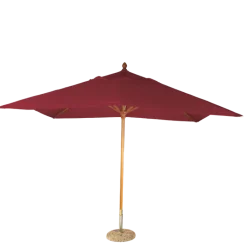 Parasol Louisiane rouge vif 300 x 300 cm + socle granit Ø 50 cm