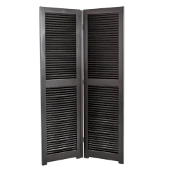 Paravent Louisiane noir 2 feuilles L 130 cm (65 x 2) H 205 cm