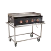Plancha gaz 4 feux sur chariot 50 x 91 cm (bouteille gaz fournie)